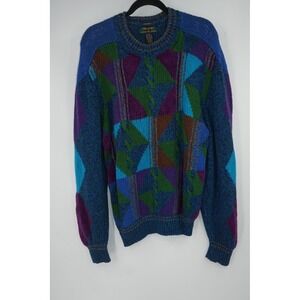 Vintage Colours By Alexander Julian Sweater Mens Large Multicolor Geometric 80s